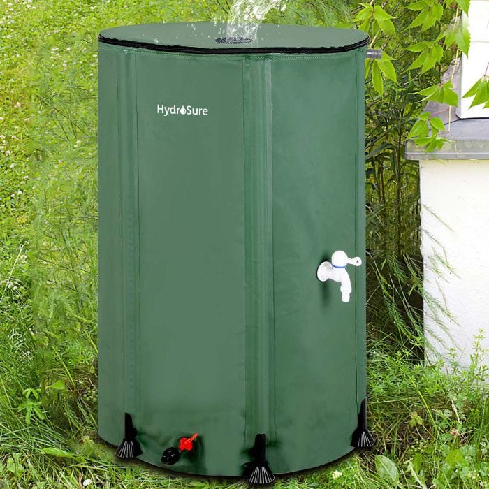 HydroSure Garden Water Butt - Collapsible and Foldable – 250 Litre Capacity